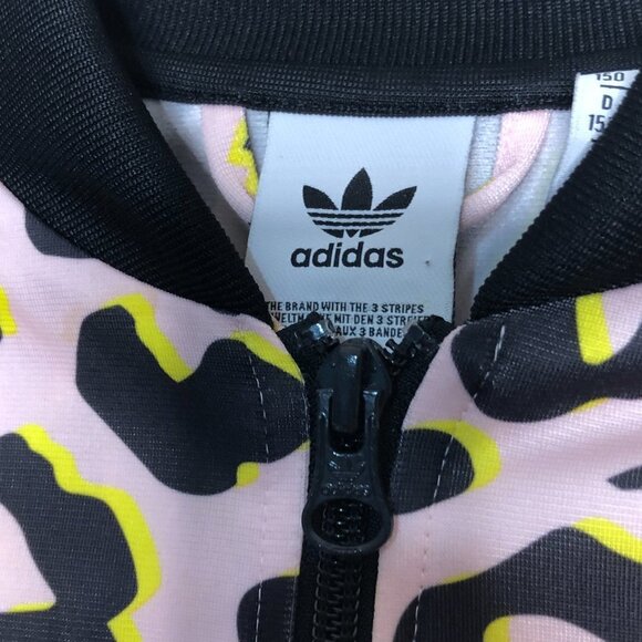 ADIDAS Youth Pink LZ Leopard Print SST Superstar Track Jacket M - Picture 4 of 12